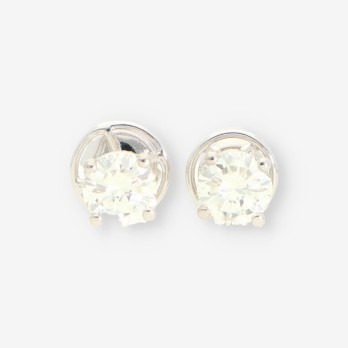 Pendientes oro bl. y bri aprox. 2,60 Qt.
