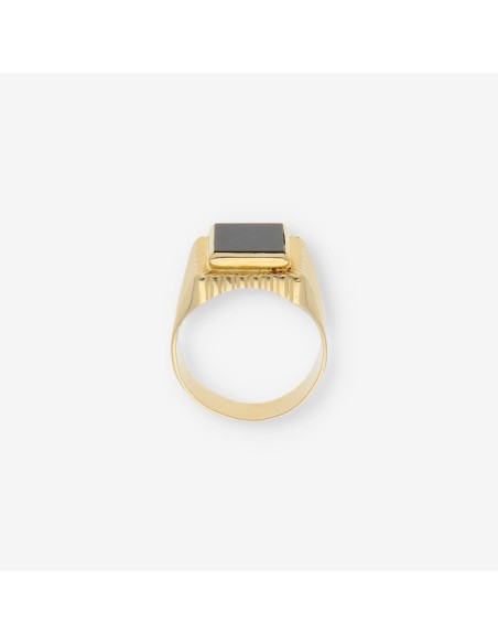 Anillo sello en oro 18kt con onix