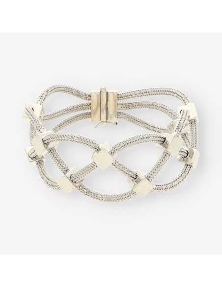 Pulsera oro blanco y brillantes