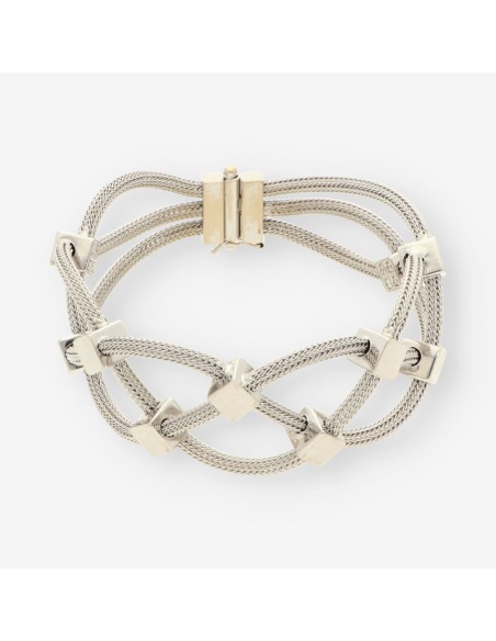 Pulsera oro blanco y brillantes