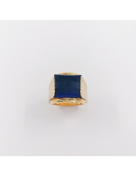 Sello en oro 18kt con piedra azul