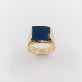 Sello en oro 18kt con piedra azul 2