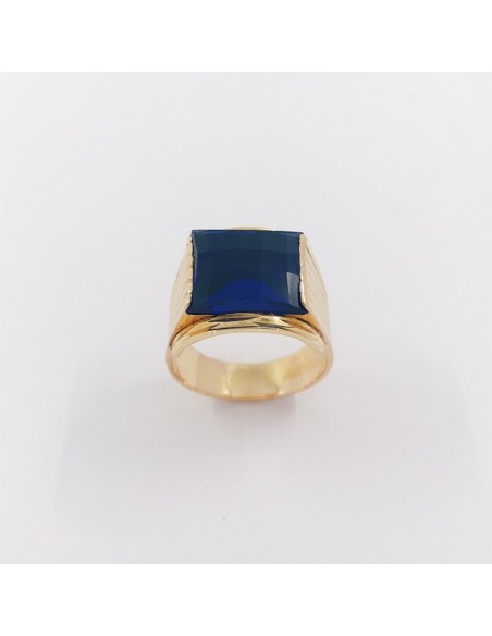 Sello en oro 18kt con piedra azul