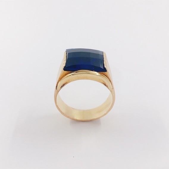 Sello en oro 18kt con piedra azul