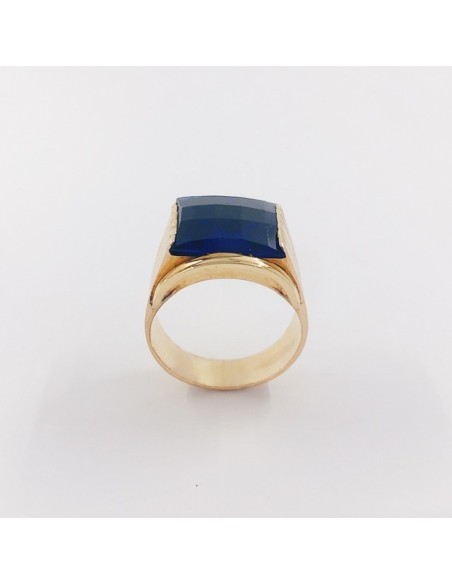 Sello en oro 18kt con piedra azul