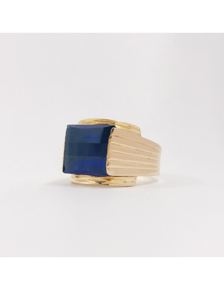 Sello en oro 18kt con piedra azul
