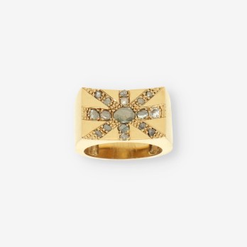 Anillo oro diamantes