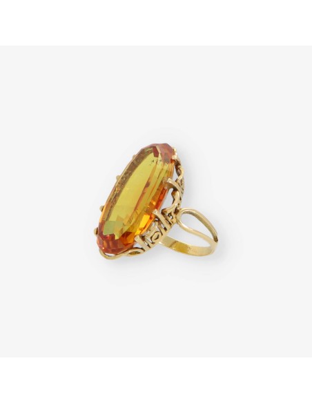 Anillo de oro 18kt con topacio