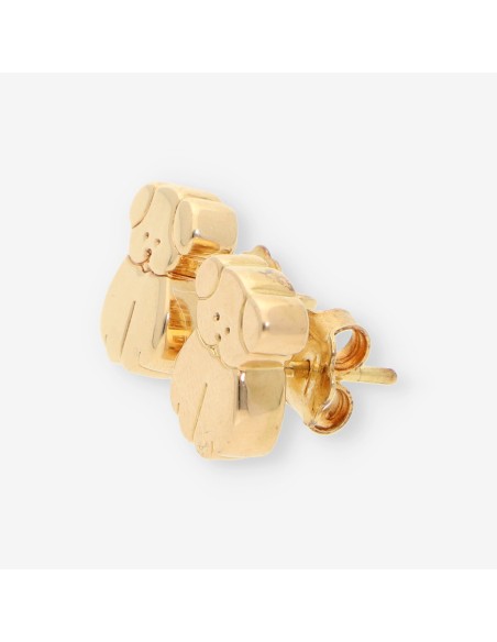Pendientes acero y oro perro TOUS
