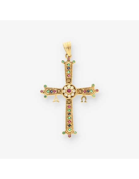 Cruz oro rubÃ­ zafiro esme y brillantes