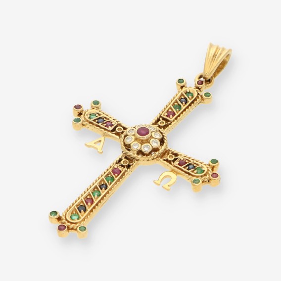 Cruz oro rubÃ­ zafiro esme y brillantes