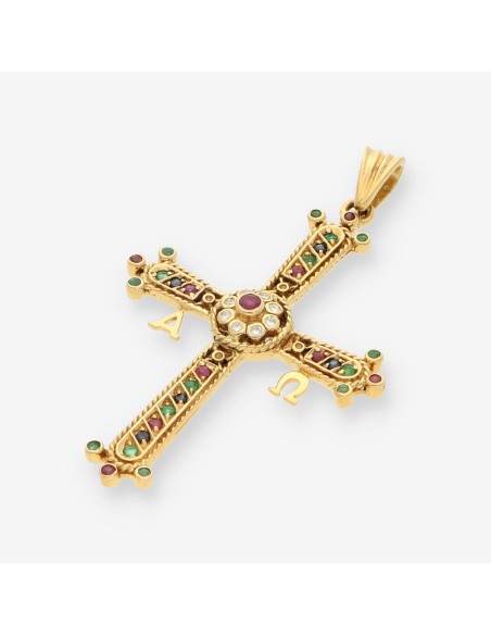 Cruz oro rubÃ­ zafiro esme y brillantes