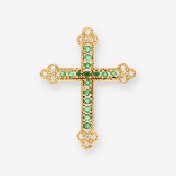 Colgante oro esmeralda y brillantes