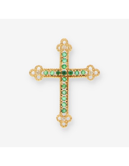 Colgante oro esmeralda y brillantes