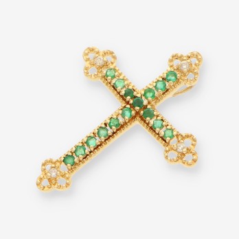 Colgante oro esmeralda y brillantes 2