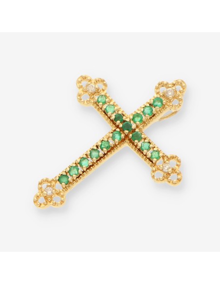 Colgante oro esmeralda y brillantes