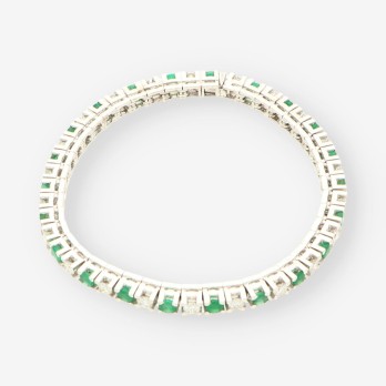 Pulsera platino esmeralda y bri 2