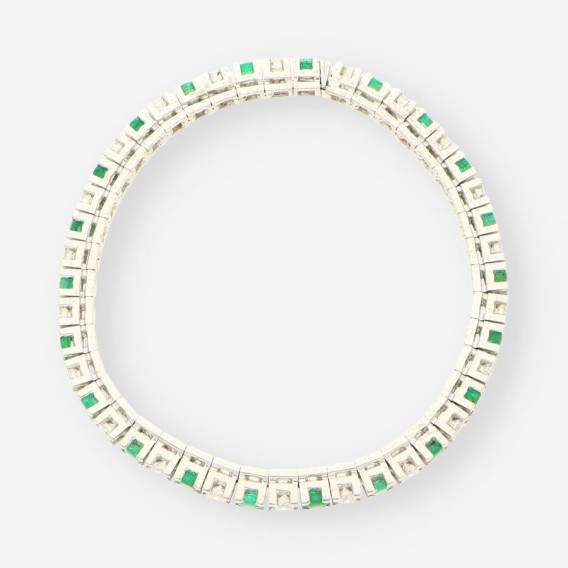 Pulsera platino esmeralda y bri