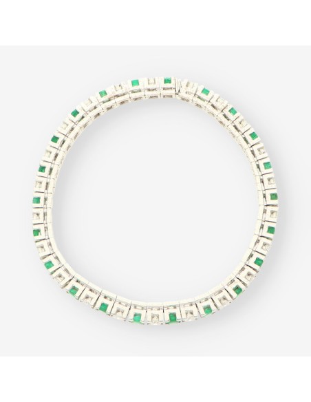 Pulsera platino esmeralda y bri