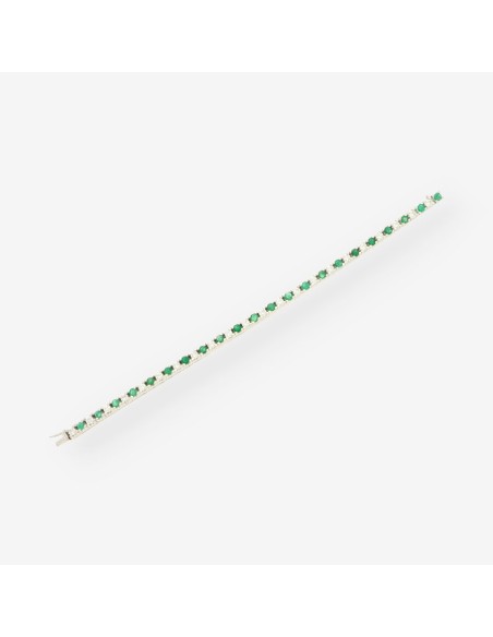 Pulsera platino esmeralda y bri