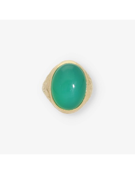 Anillo en oro 18kt con piedra semipreciosa verde
