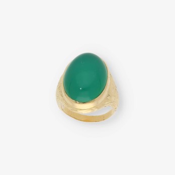 Anillo en oro 18kt con piedra semipreciosa verde 2