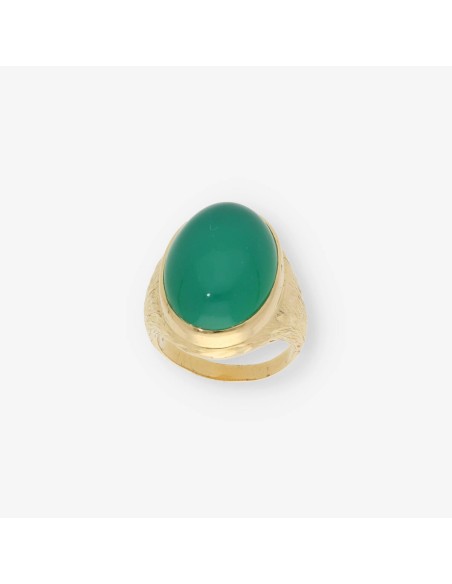 Anillo en oro 18kt con piedra semipreciosa verde