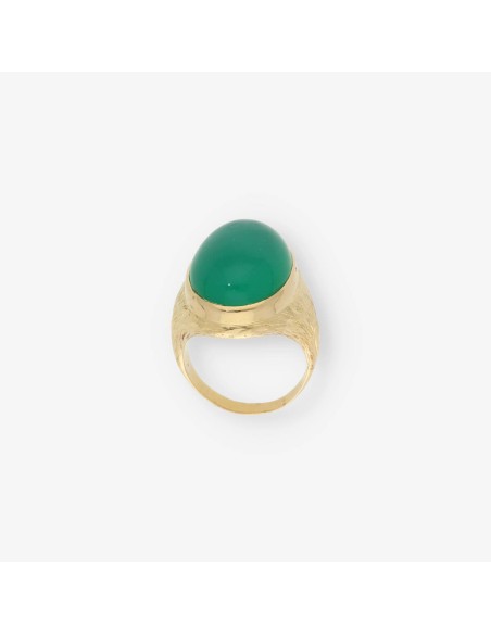 Anillo en oro 18kt con piedra semipreciosa verde