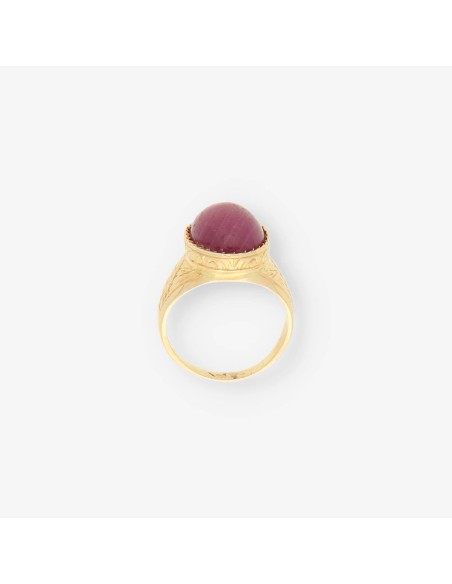 Anillo en oro 18kt rubÃ­ central