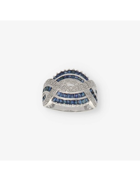 Anillo en oro blanco 18kt con diamantes