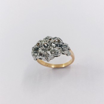 Anillo vintage en oro blanco 18kt con brillantes 2