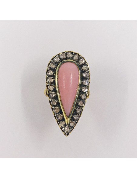 Anillo vintage en oro 18kt con diamantes