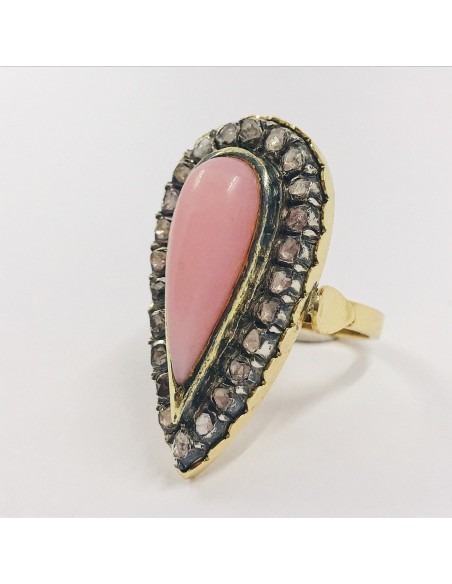 Anillo vintage en oro 18kt con diamantes
