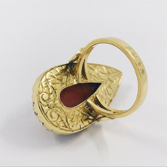 Anillo vintage en oro 18kt con diamantes