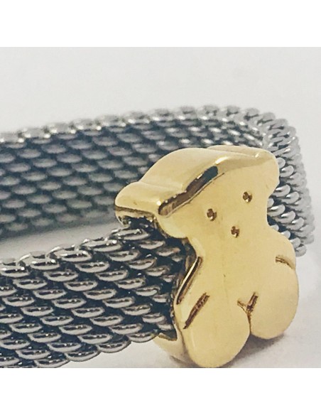 Anillo en acero y oro Tous.