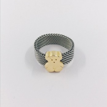 Anillo Tous en acero y oro 18kt