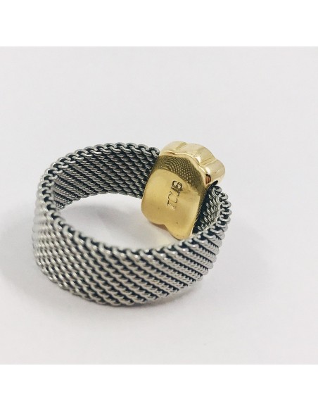 Anillo Tous en acero y oro 18kt