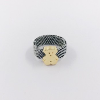 Anillo Tous en acero y oro 18kt