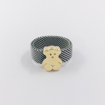 Anillo Tous en acero y oro 18kt 2