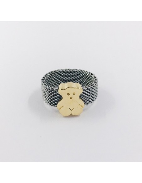 Anillo Tous en acero y oro 18kt
