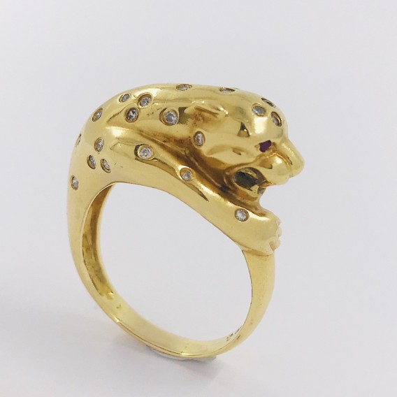 Anillo puma en oro 18kt.