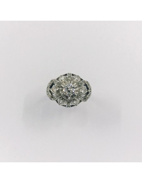 Anillo vintage en platino con Diamantes