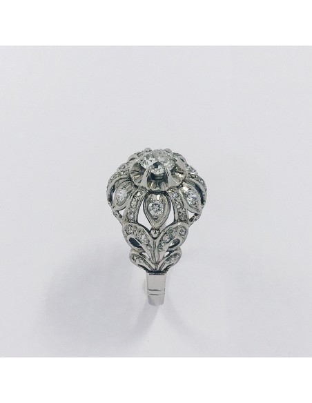 Anillo vintage en platino con Diamantes