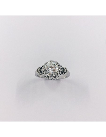 Anillo en oro blanco 18kt y brillantes