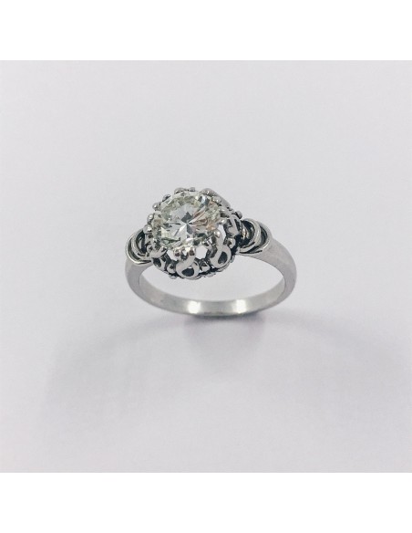 Anillo en oro blanco 18kt y brillantes