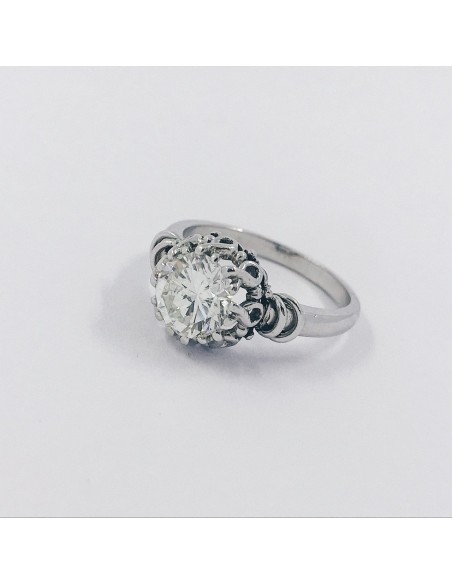 Anillo en oro blanco 18kt y brillantes