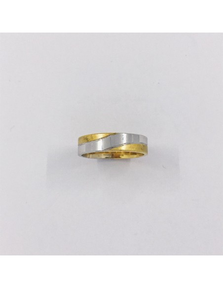 Anillo bicolor en oro 18kt