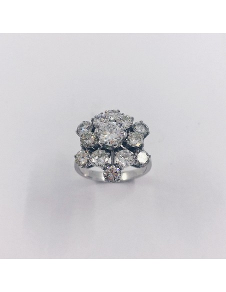 Anillo en oro blanco 18kt con brillantes