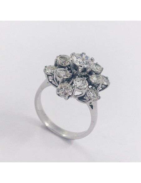 Anillo en oro blanco 18kt con brillantes