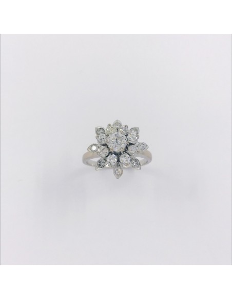 Anillo oro blanco 18kt y diamantes